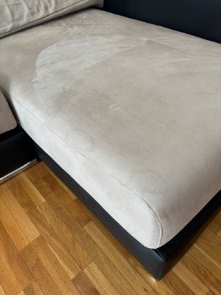 Sofá Chaise Longue 3 Plazas Piel y Tela