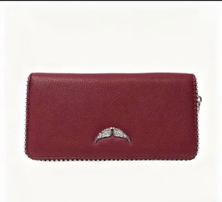 Portafoglio donna rosso con decorazione