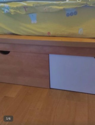 Cama con 3 cajones de madera
