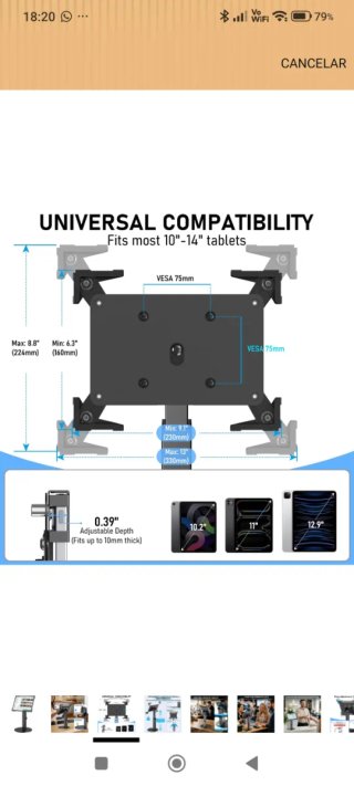 Soporte para Tablet antirobo nuevo