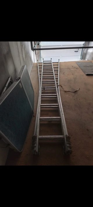 Escalera doble aluminio 12 peldaños telescópica