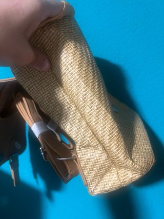 Bolso Mochila Beige y Marrón