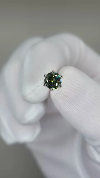 Pendientes Moissanita Verde Plata 2ct