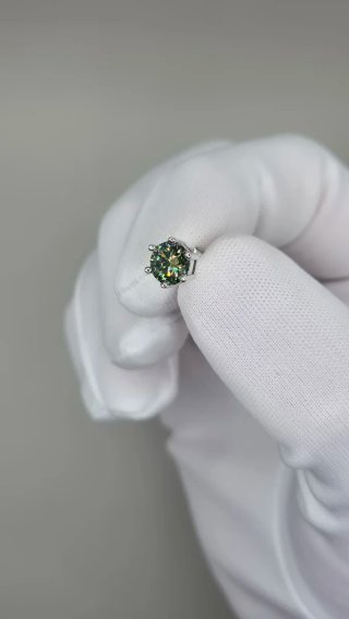 Pendientes Moissanita Verde Plata 2ct