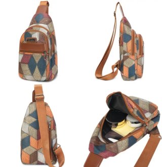 Borsa a spalla donna patchwork vintage