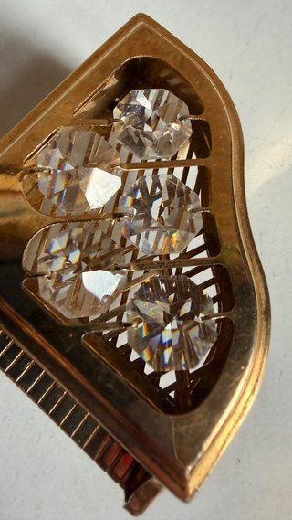Caja joyero piano vintage cristales 🇫🇷