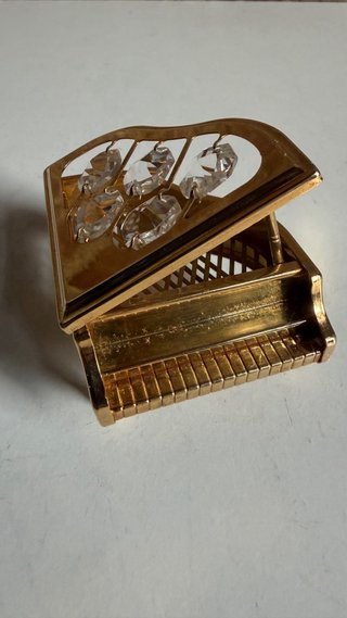Caja joyero piano vintage cristales 🇫🇷
