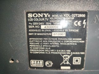 Sony Bravia KDL-32T2800 TV LCD 32