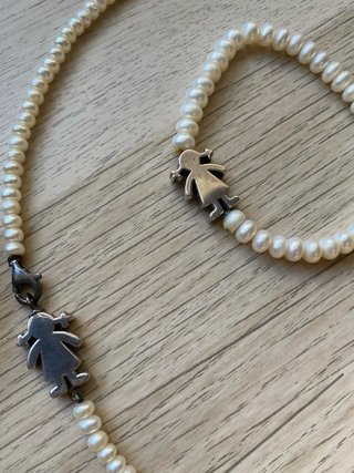 Pulsera y collar Tous Perlas y Figura Niña Plata