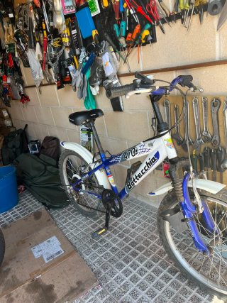 Bicicleta Montaña Azul y Blanca