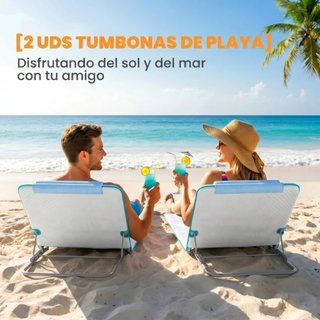 2 Esterillas Playa Reclinables