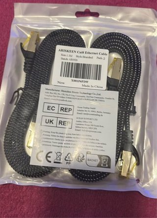 Cable Ethernet Cat 8 ARISKEEN 1.5m Trenzado