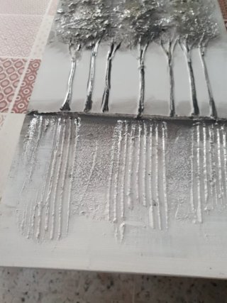 Cuadro Árboles Abstractos Plata