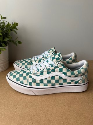 Zapatillas Vans Cuadros Teal y Blanco Talla 41
