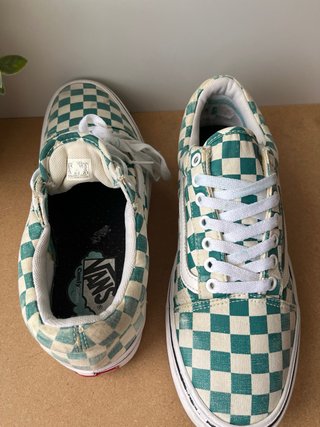 Zapatillas Vans Cuadros Teal y Blanco Talla 41