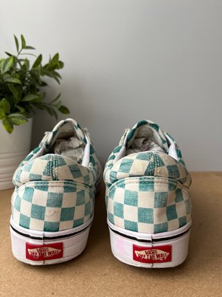 Zapatillas Vans Cuadros Teal y Blanco Talla 41