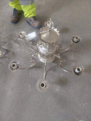 2 Lámparas Techo Antiguas Plata