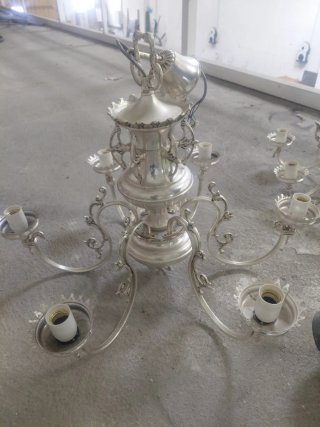 2 Lámparas Techo Antiguas Plata