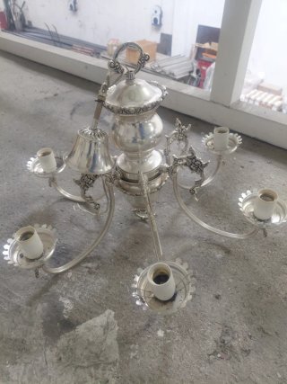 2 Lámparas Techo Antiguas Plata