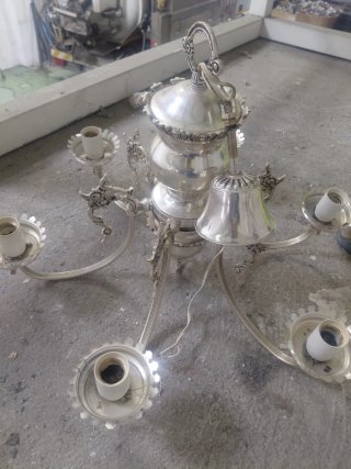 2 Lámparas Techo Antiguas Plata
