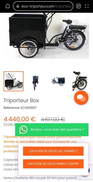 Cargo bike Bicicleta de Carga Eléctrica
