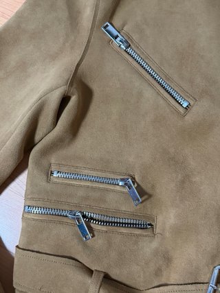 Chaqueta Stradivarius Marrón Cremalleras