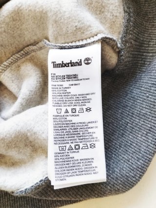 Sudadera Timberland Gris con Logo Azul