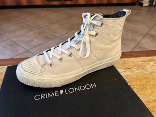 CRIME LONDON Sneakers Alte Bianche Nuove Scatola