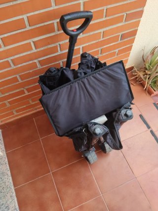 Carrito de playa plegable negro
