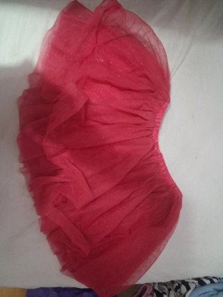 Falda rosa tul brillante
