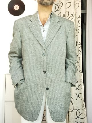 Giacca Odermark Vintage Lana Grigio Taglia L