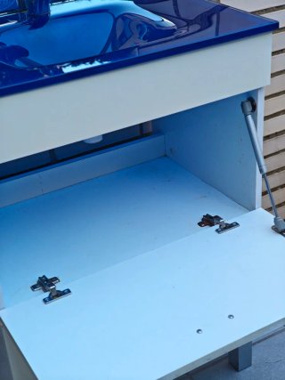 Mueble baño lavabo y grifo 60cm + espejo 50x90