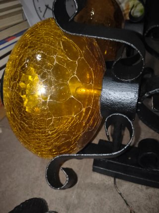 Lámparas de forja con cristal ámbar