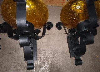 Lámparas de forja con cristal ámbar