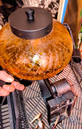 Lámparas de forja con cristal ámbar