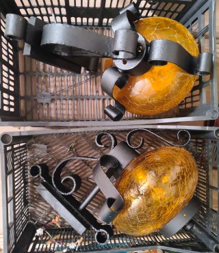 Lámparas de forja con cristal ámbar