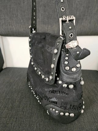 Borsa Just Cavalli vintage nera con borchie