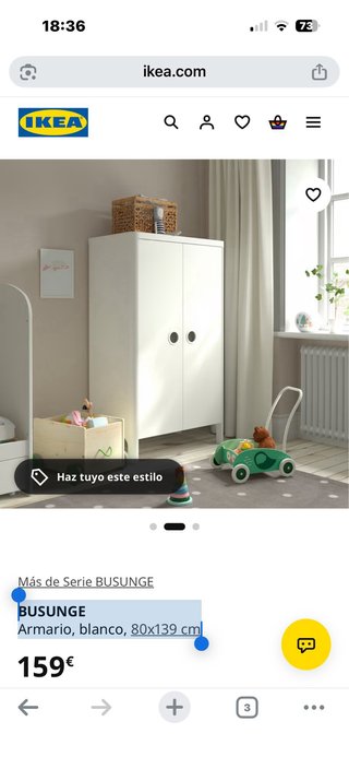 Armario Bunsunge Ikea Blanco