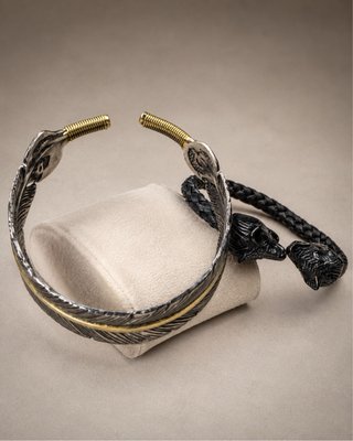 Pack 2 Pulseras Hombre Águila y Pluma