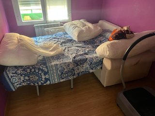 Sofá Cama Beige y Azul