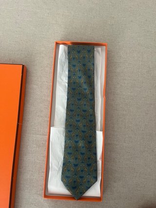 Corbata Hermes Jirafas Verde Multicolor