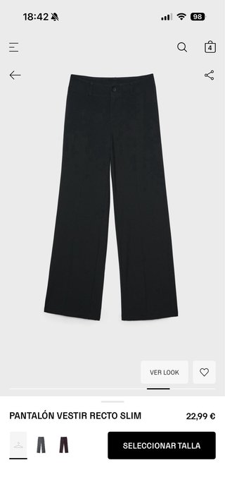 Pantalón de traje negro talla 32