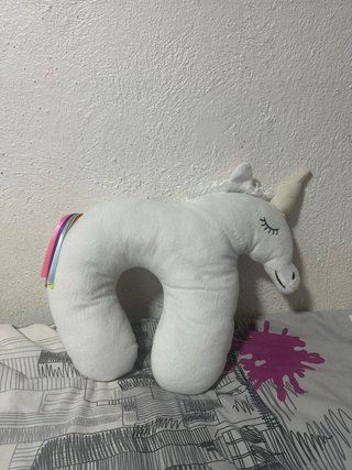 Cojín de cuello de unicornio blanco