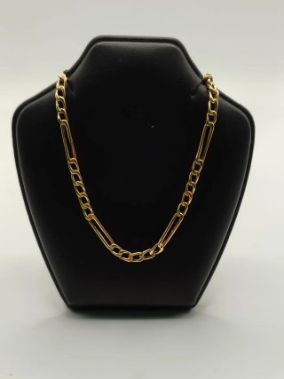 00779 Cadena Figaro Oro 18k con Cadena Seguridad.