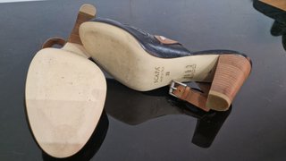 Zapatos SCAPA piel destalonados tacón madera