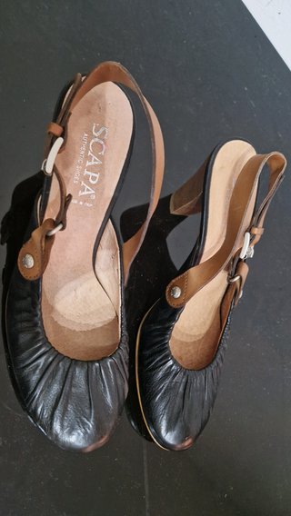 Zapatos SCAPA piel destalonados tacón madera