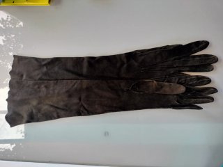 Guantes largos vintage piel