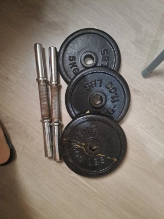 Discos de pesas 5kg y barras