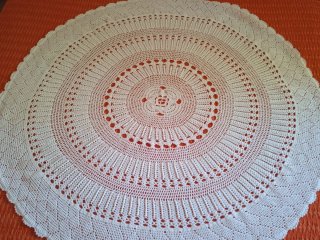 Mantel redondo crochet blanco