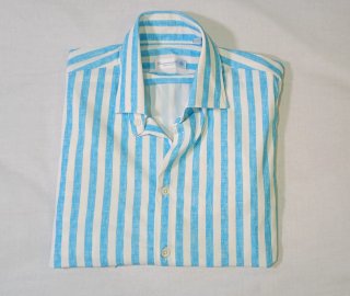 Camisa Italiana Campaniello de Rayas Celes Talla M